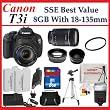 Canon EOS Rebel T3i Digital SLR Camera with 18-135mm Lens + SSE Best Value Lens Accessory Package