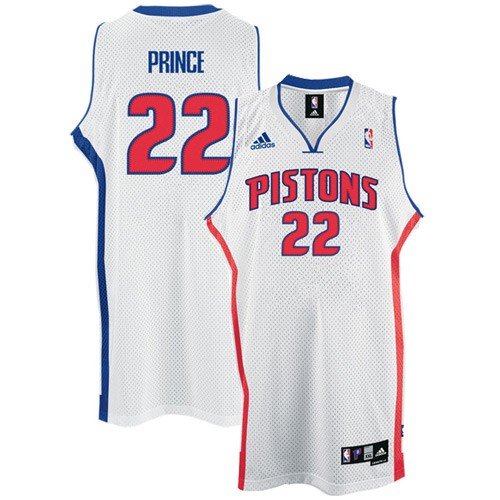 adidas Detroit Pistons #22 Tayshaun Prince White Home Swingman Basketball Jersey (Large)