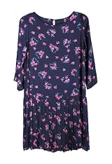 Navy Floral Dropwaist Dress