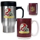 Washington Redskins NFL Travel Mug & Gameball Ceramic Mug Set - Helmet logo