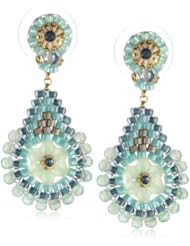 Miguel Ases Jade Outlined Small Teardrop Earrings