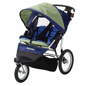 Schwinn Free Wheeler 2 Double Jogging Stroller (Green/Blue)