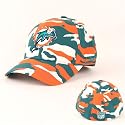 Miami Dolphins Flex Fit Camouflage Baseball Hat Miami Blue and Orange Camo