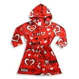 Tag Apparel - Toddler Girls Fleece Hearts Robe, Red