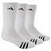 adidas Men's Cushioned Crew Socks (3-Pair), White/Black/Granite/Light Onix, X-Large