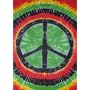 Rasta Tie-Dye Peace Sign Tapestry Wallhanging 60x90