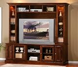 Contemporary Merlot Oak Finish Entertainment Center TV Stand