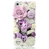 NOVA CASE � Glamour Series 3D Bling Crystal iPhone Case for iPhone 5- Lavender Fairy Tale (Package includes: soft pouch, screen protector, extra crystals) ~ NOVA CASE�