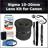 Sigma 10-20mm f/3.5 EX DC HSM Autofocus Zoom Lens Kit For Canon EOS Rebel XS EOS 1000D, XSi EOS 450D, XT EOS 350D, XTi EOS 400D Digital SLR Cameras. Also Includes: UV Filter, Lens Cap Keeper, Lens Cleaning Pen, Monopod, LCD Screen Protectors, and Cleaning Kit with SSE Microfiber Cleaning Cloth