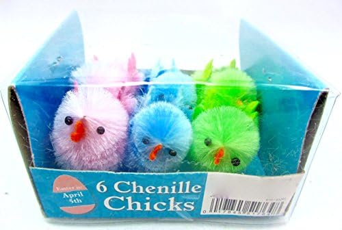 Easter Chenille Chicks,pastel Baby Chicks or Top Hat Dashing Men Chicks (6, Pastel Baby Chicks)