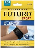 Futuro Tennis Elbow Support (w / tension pad), One Size/ADJ, Black, 1 Support (Pack of 2)