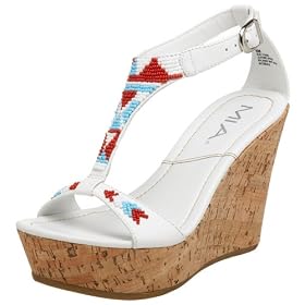 MIA Womens Suri Beaded T Strap Wedge Sandal MIA Women's Suri Beaded T-Strap Wedge Sandal