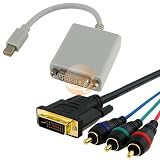 10 FT DVI-I to 3 RCA Component RGB Cable + Mini DisplayPort to DVI Male / Female Adapter