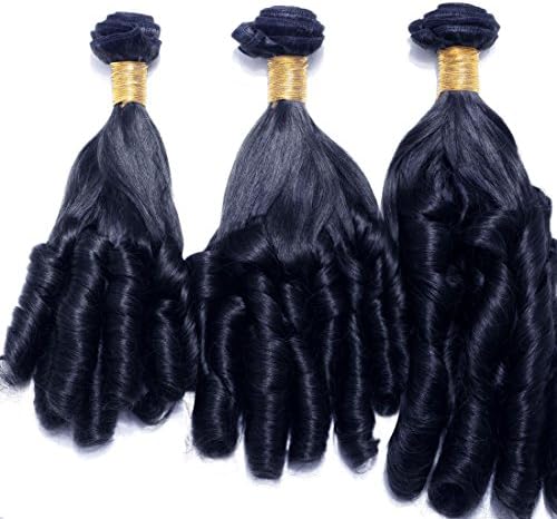 Anth Malaysia Virgin Hair Funmi Hair 100% Virgin Unprocessed Human Hair Weave Hair Extension 3pcs/lot (18"20"22", 1# Dark Black)
