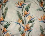 Bird of Paradise Panel A-Shape Bias Cut 10 Side Slits Hawaiian Aloha Slip-Over-The-Head Long Tank Dress