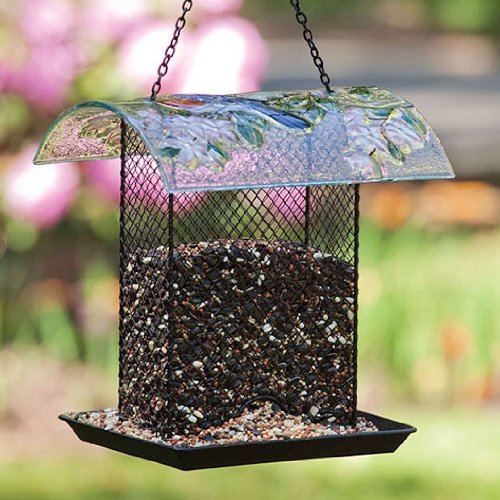 Bluebird Flower Square Bird Feeder