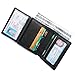 Menâ€™s 2 ID Windows RFID Blocking Smooth Leather Small Front Pocket Travel Bifold Wallet Black