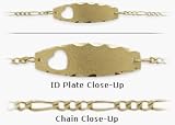 10 Karat Yellow Gold 5.5 Inch Baby Heart ID Bracelet