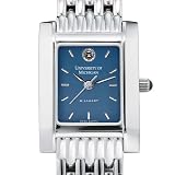 University of Michigan Women's Swiss Watch - Blue Quad with Bracelet by M.LaHart