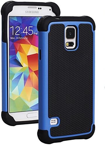 The Guardian by Cell Toolz, Blue 2 Layer Hybrid Protective Cell Phone Case For Samsung Galaxy S5