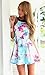 Flymall Flora Print Halter Neck Fit and Flare Dress Mini Dress (CN S)