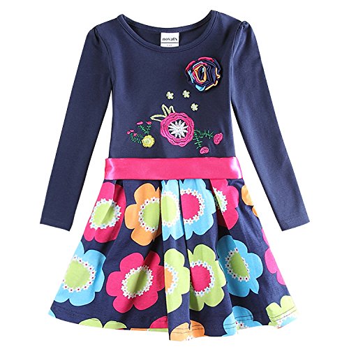 Novatx Baby Girls Cotton Long Sleeves Winter Dress (5/6y)