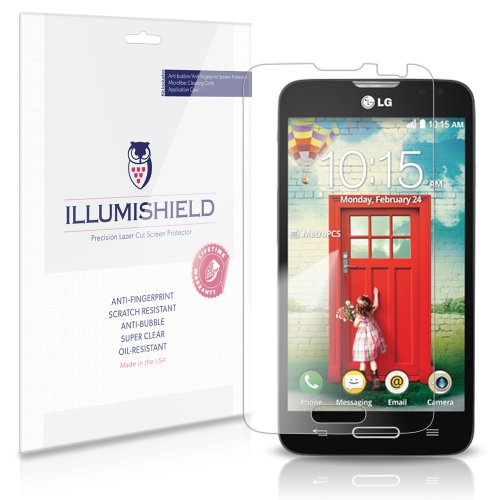 iLLumiShield - LG Optimus L70 Screen Protector Japanese Ultra Clear HD Film with Anti-Bubble and Anti-Fingerprint - High Quality (Invisible) LCD Shield - Lifetime Replacement Warranty - [3-Pack] OEM / Retail Packaging