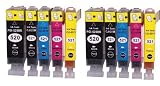 Produkt-Bild: 10 Druckerpatronen mit CHIP kompatibel f&uuml;r Canon PGI-520 CLI-521