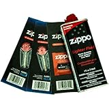 Zippo Gift Set - 4 oz Lighter Fluid 1 Wick Card & 2 Flint Card (12 flints)