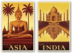 Exotic India and Escape to Asia Set by Steve Forney 24"x16" Art Print Poster