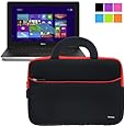 Evecase Dell Inspiron 11 3000 Series 11.6'' Laptop Neoprene Sleeve Case, Slim Briefcase w/ Handle & Accessory Pocket / Ultra Portable Travel Carrying Case Sleeve Portfolio Pouch Cover - Black