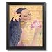 Solid Wood Black Framed African American Flowers And Girl Contemporary Black Pictures Art Print