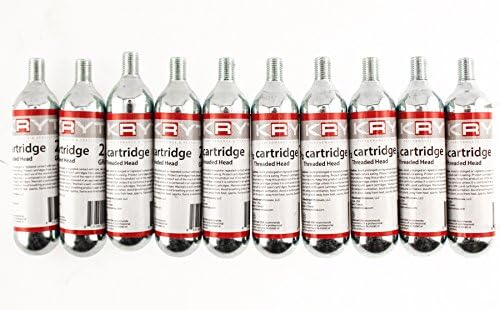 Lot of 10 KRYT CO2 25g Cartridges Threaded Head Bike Tire Cylinders