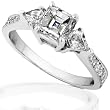 1-3/4ct TW EGL Certified Asscher Diamond Engagement Ring in 18kt Whtie Gold