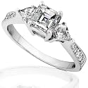 1-3/4ct TW EGL Certified Asscher Diamond Engagement Ring in 18kt Whtie Gold