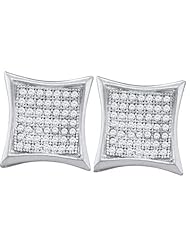 10KT White Gold 0.33 CTW Diamond Micro Pave Earrings