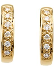 14K Yellow Gold Diamond Huggy Earrings - 0.10 Ct. -- LIFETIME WARRANTY