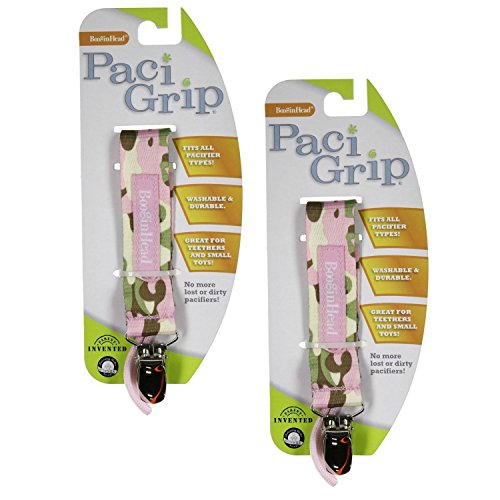 Booginhead PaciGrip Pacifier Holder - Pink Camo (Pack of 2)