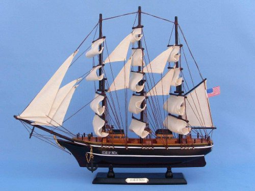 Star of India 20 Tall Model Ship - Already Built Not a Kit - Wooden Tall Sailing Ship Replica Scale Ship Model Boat Home Nautical Beach Wall DÃ©cor or Gift - Sold Fully Assembled