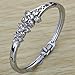 YAZILIND Jewelry Grace Double Flower Carve Charming Bangle Bracelet Lady 2.2