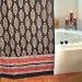 Kilim Noir ~ Designer Black Gold Cotton Fabric Shower Curtain 72x72