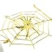 24k GOLD PLATED SPIDER ON A WEB - WITH CLEAR SWAROVSKI CRYSTAL, GOTHIC HANGING ORNAMENT