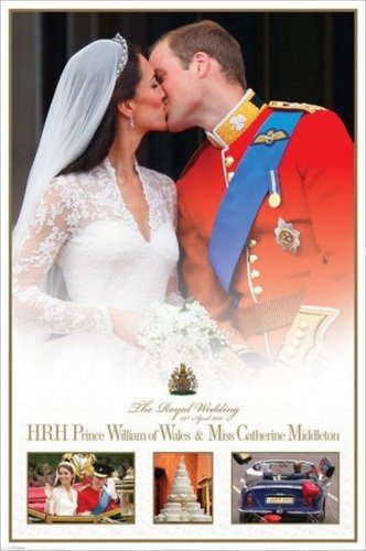 1art1 54420 Haus Windsor - William Und Kate Hochzeitskuss Poster, 91 x 61 cm Preisvergleich