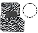 White Tiger Zebra Combo - Front & Rear Carpet Floor Mats & Steering Wheel Cover
