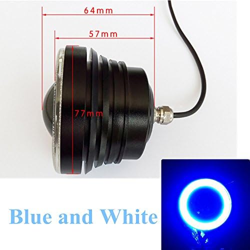 2x 12V Universal Super Bright Car LED COB Fog Angel Eyes DRL Spot Light Head Lamp 2 Color For Option (3 inch 76mm , Blue and White)