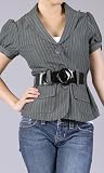 IRAM Pinstriped Belted Jacket