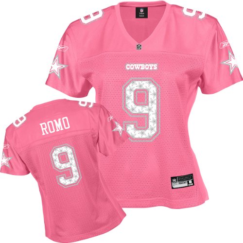 Reebok Dallas Cowboys Tony Romo Women's Star Struck Pink Fashion Jersey Small