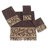 Avanti Damask Fringe Bath Towel, Mocha