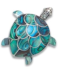 Heather Needham, Sterling Silver & Paua Shell Turtle Brooch Pendant