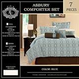 New - 7pc Comforter Set - Asbury-Blue-Queen Case Pack 4 by DDI